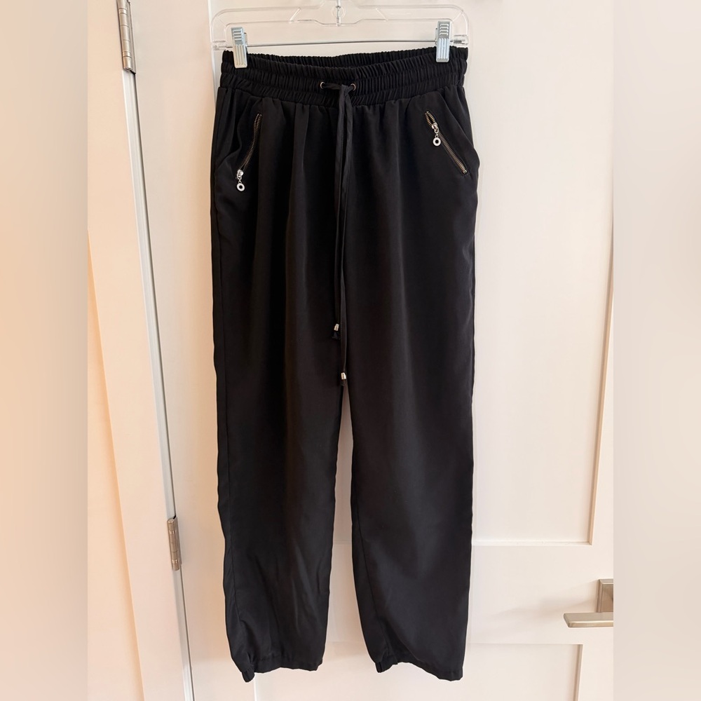 Classic Black Zip-Pocket Jogger Pants